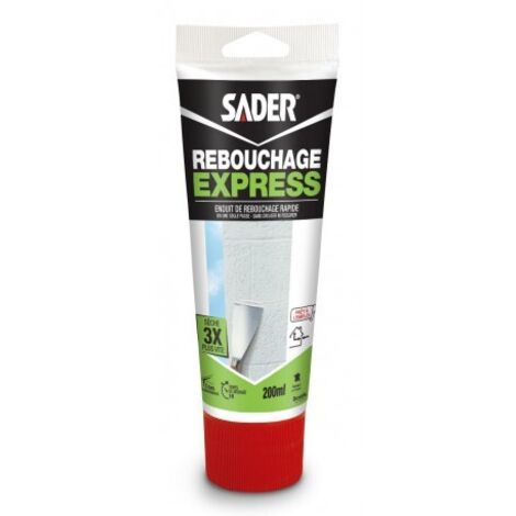 Sader – Enduit de rebouchage express 220 ml – Séchage rapide 1h – Pour plâtre, béton, surfaces peintes – Application facile sans fissures (1/4)
