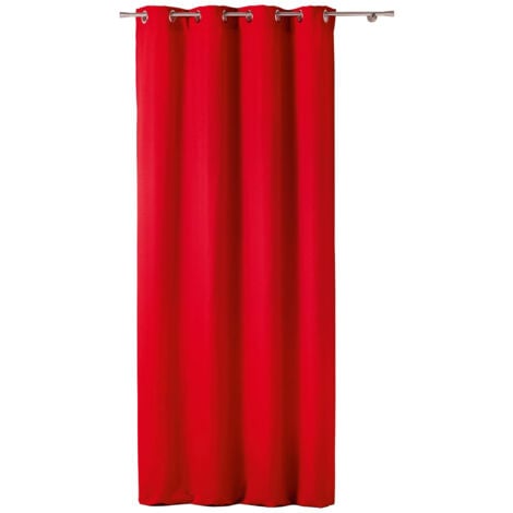 Rideau Occultant Rouge - Polyester - Obscurité Totale