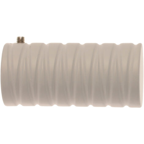 2 Embouts Cylindre Strié - Blanc Mat - Diamètre 20 (1/4)