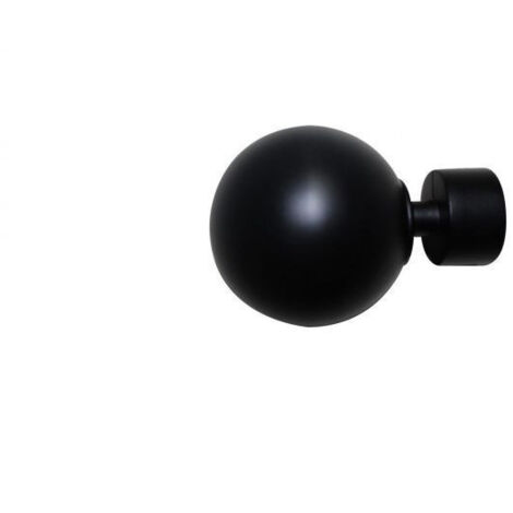 Embouts Barre Rideaux Boule Noir Mat Ø20mm - INVENTIV