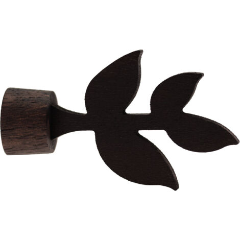 1 Embout 4 Feuilles - Chêne Wengé - Diamètre 28 (1/3)