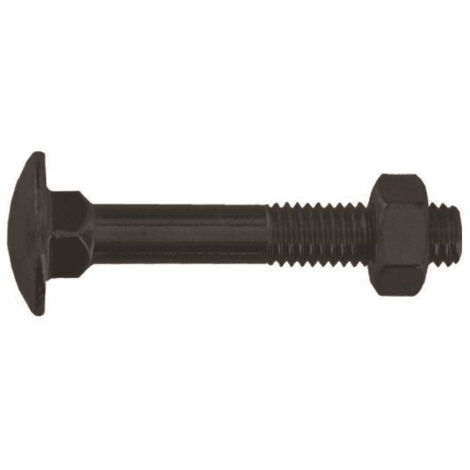 Boulons Tête Ronde Collet Carré Acier Noir 7x45 - INVENTIV