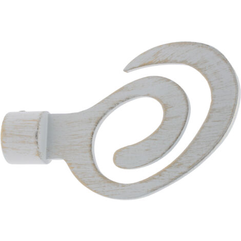 1 Embout Twist - Blanc Patiné Or - Diamètre 20 (1/2)