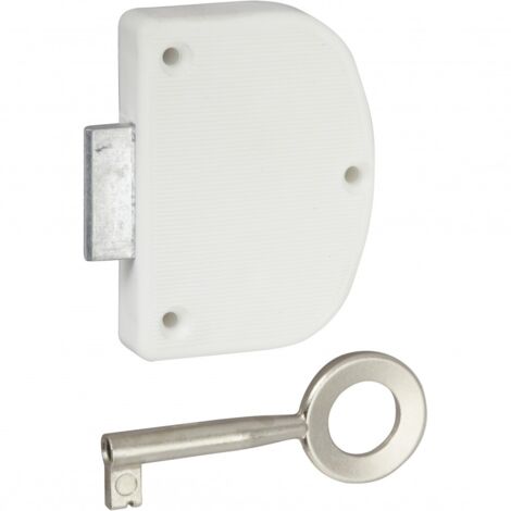 Serrure Meuble à Plaquer HETTICH - Axe 20mm - Blanc (1/3)