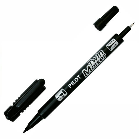 Pilot Twin Marker Permanentmarker 76% Recycelt Extra Fein Rundspitze 0,4 - 0,8 Mm Schwarz | DE