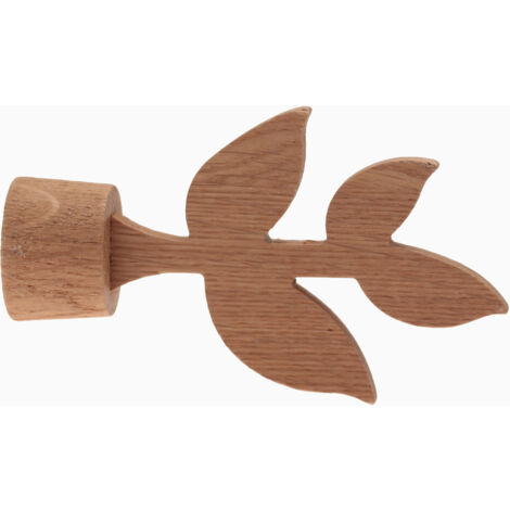 1 Embout 4 Feuilles - Chêne Naturel - Diamètre 28