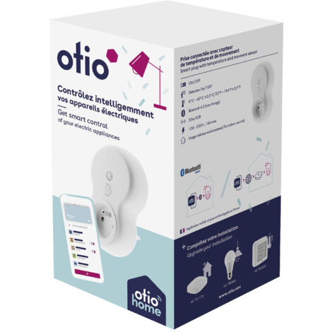 Otio – Prise programmable connectée avec capteur température – Alimentation 100-250V – Détection mouvement 5m – Compatible Google Home et Alexa (1/7)