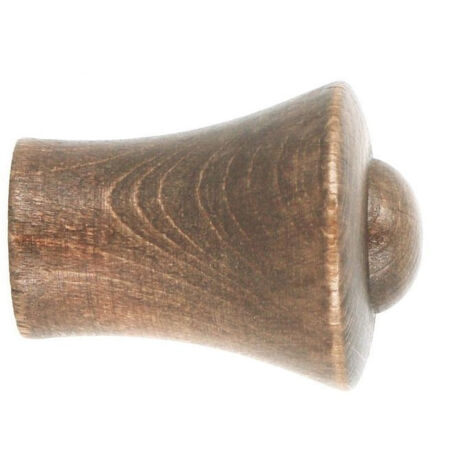 Embout de Barre à Rideaux Pommeau Chêne Foncé Ø28 - INVENTIV