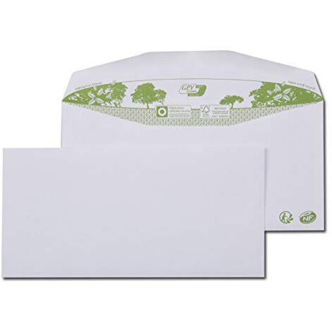 Enveloppes blanches C6/C5 GPV 114x229mm - 1000 pièces
