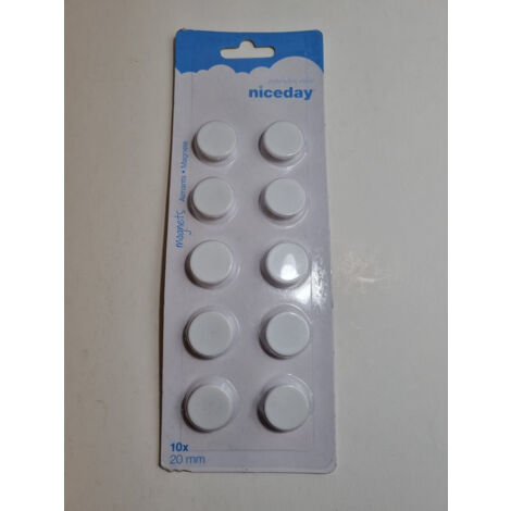 NICEDAY Aimants Blancs - Pack de 10 (20 mm) (1/3)