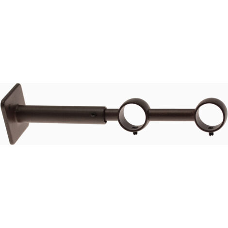 Support mur double réglable en métal rouille sablé – Longueur 10/19-15/24 cm – Diamètre 20 mm pour rideaux et tentures – Ateliers 28