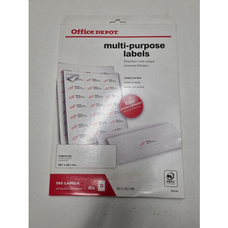 Etiquettes Multi-usages Office Depot - 560 - Coins Arrondis (1/2)