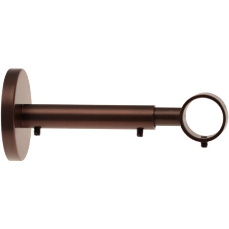 Support mural réglable en métal nickel brun – Longueur 10-14 cm – Diamètre 20 mm pour rideaux et voilages – Ateliers 28