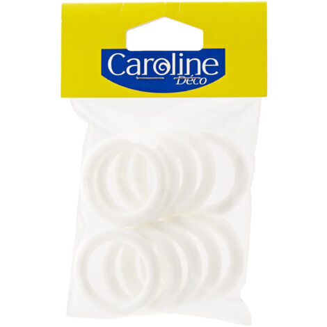 Anneaux Rideaux Caroline Deco Blanc - Lot de 10