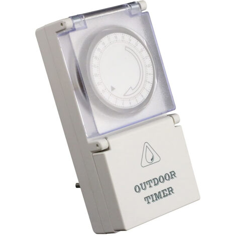 Zenitech – Programmateur extérieur IP44 – Prise programmable 24h – Protection étanche pour éclairage et arrosage – Installation facile (1/5)