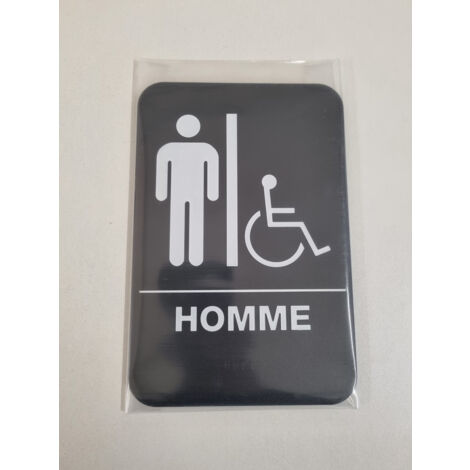 Plaque Toilettes Hommes - ELAMI - Pictogramme Handicap (1/2)