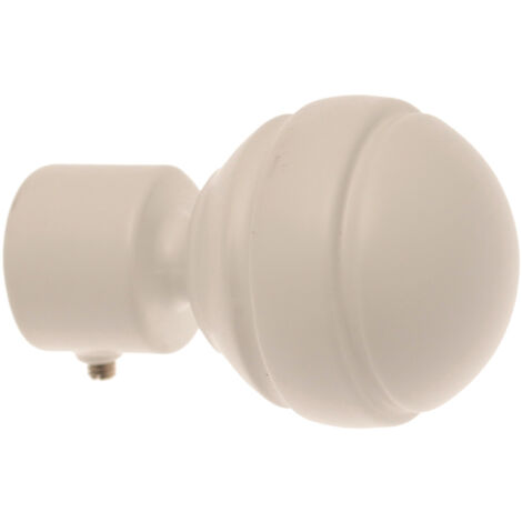 2 Embouts Ball - Blanc Mat - Diamètre 20 (1/4)