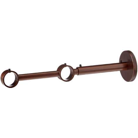 Support tringle à rideaux double en métal – Finition bronze foncé vieillie – Installation facile sans perçage – Compatible PVC, bois, aluminium – Ateliers 28