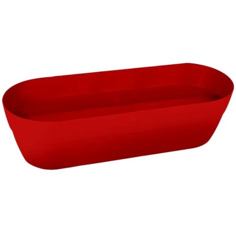 EDA – Jardinière Cancun 38 L – Rouge rubis – 80 cm – Plastique pré percé pour drainage – Usage intérieur et extérieur (1/8)