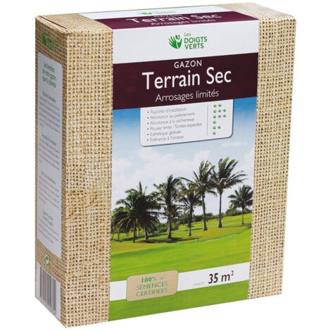 Gazon Terrain Sec Semence Pure 1kg Les Doigts Verts (1/2)