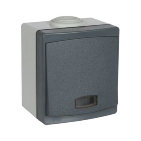 Interrupteur REV AquaForm IP44 Pour Pièces Humides - Montage En Saillie, Gris, 230V 10A