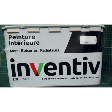 Peinture intérieure satinée 2.5L – Fini satiné élégant et durable – Haute résistance et lessivable – Rendement +30m2 – Ateliers 28
