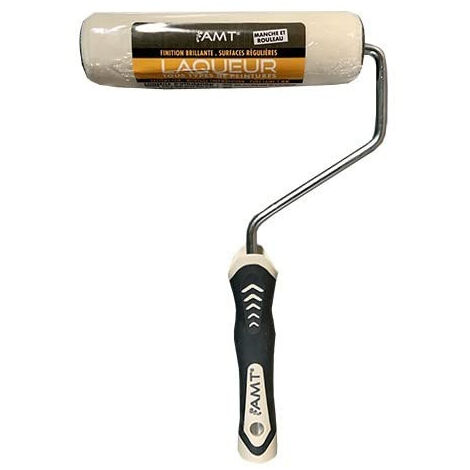 Rouleau peinture laqueur 40 mm – Pure laine pour finition brillante – Manche ergonomique – Système clip pour changement facile – AMT