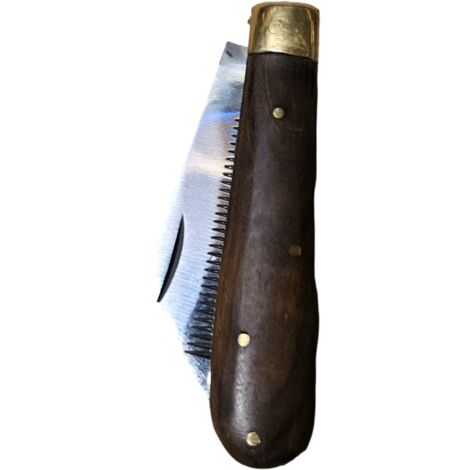 Couteau pliant en forme de cheval - Acier inox, poignée en bois