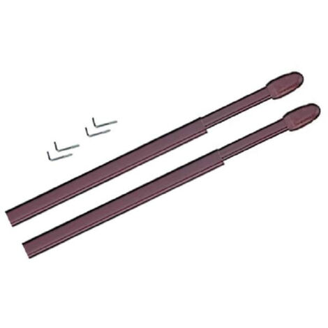 2 Tringles de vitrages extensibles - Marron - 80x110 cm