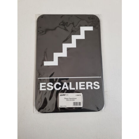 ELAMI - Plaque Signalisation Escalier - Noir et Blanc (1/2)