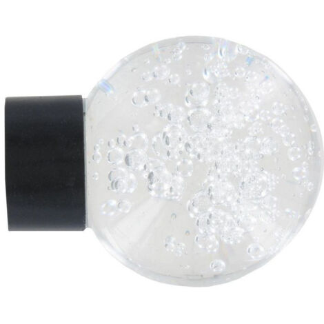 Embout Barre à Rideau Boule à Bulles Noir Mat Ø28mm - INVENTIV