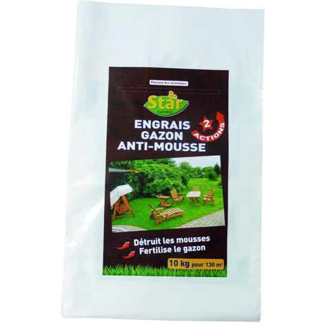 Engrais gazon organique anti-mousse 2 actions 10kg – Granulés pour 130 m² – Fertilise et détruit les mousses – Facile à utiliser – Ateliers 28 (1/5)