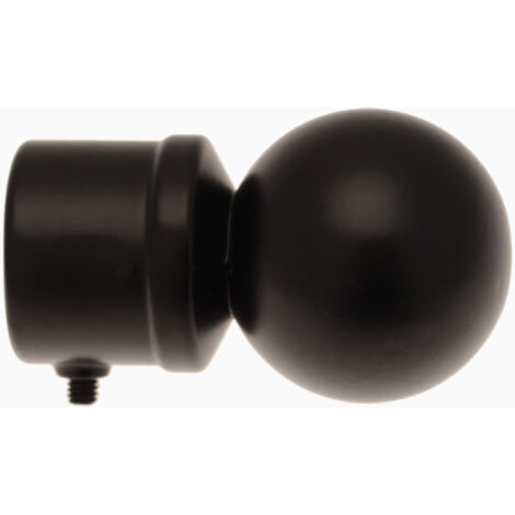 1 Embout Boule - Noir Satiné - Diamètre 20 (1/2)
