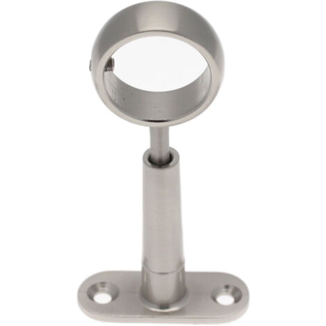 Support de poteau réglable en métal – Finition chromée mate – Pour tube de 25 mm – Dimensions ajustables 65-85 mm – Ateliers 28