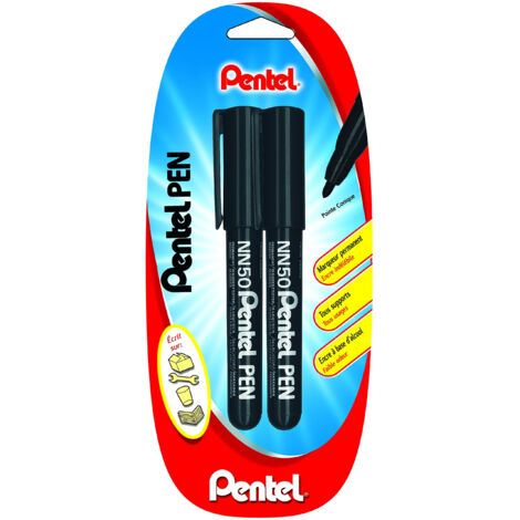 Marqueur Permanent Pentel NN50 Noir - Lot de 2 (1/3)