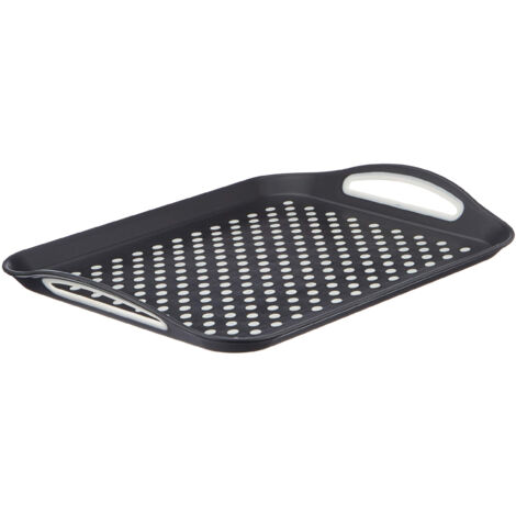 Lot De 2 Plateaux Rectangulaires Noirs En Silicone Antidérapant – Idéal Pour Salle De Bain, Cuisine, Baignoire Et Vanity