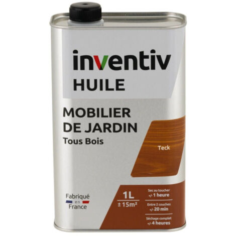 Huile Mobilier Extérieur Teck INVENTIV 1L - Protection UV & Intempéries