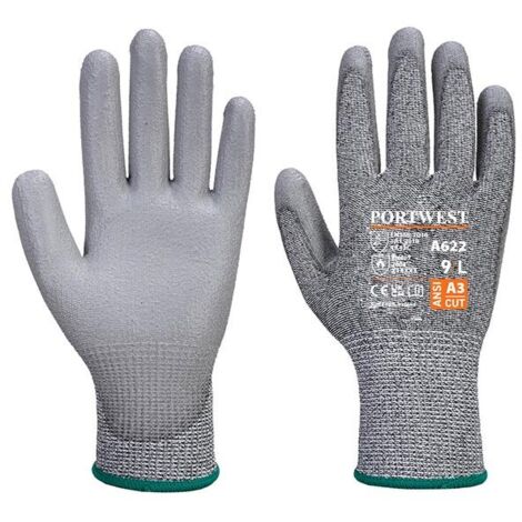 Gant anti-coupure A622 paume PU MR Gris T.S Portwest