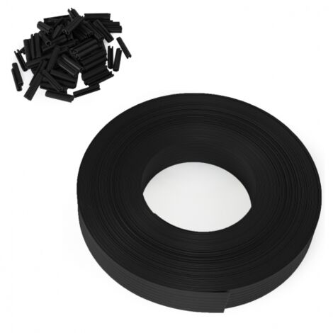 Idmarket – Lamelles occultantes PVC noires 60 m – Pour panneaux grillagés – 46 mm de large – 100 clips inclus – Protection visuelle efficace