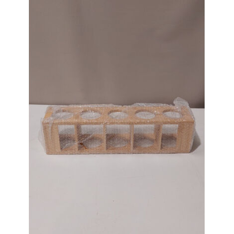 Support à épices en bois naturel - 5 emplacements avec contenants - Design épuré - Idéal cuisine ou dégustation - Neuf - Voir photos (1/3)