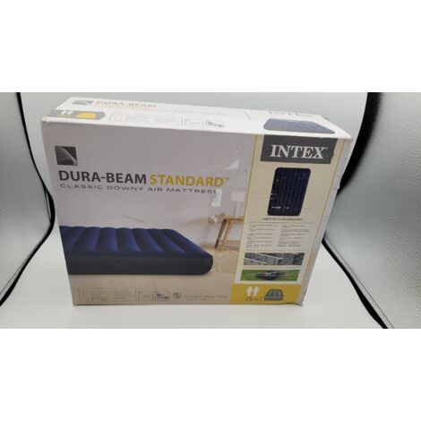 INTEX - Matelas gonflable 2 personnes - Classic Downy Dura-Beam 137x191x25cm - Technologie Fiber-Tech - Confort et stabilité - Voir photos