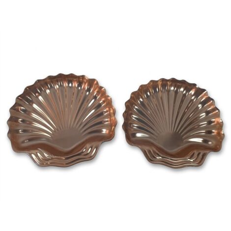[Lot de 2] - DART FRANCE - Plateaux Coquilles St-Jacques - Dorées 34x30cm - Design festif et élégant - Voir photos (1/2)