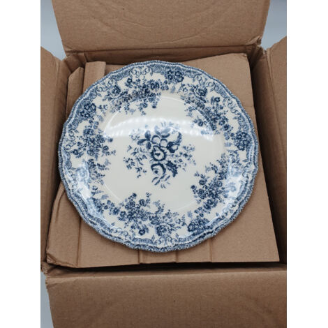 Lot de 4 - ZARA HOME - Assiettes plates - Motif floral bleu et blanc - Style vintage chic - Voir photos