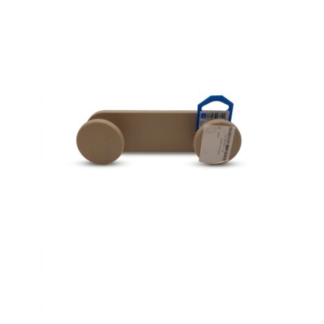 PORTE-MANTEAU - 2 têtes - Taupe - Fixation invisible - Léger et robuste - Voir photos (1/4)