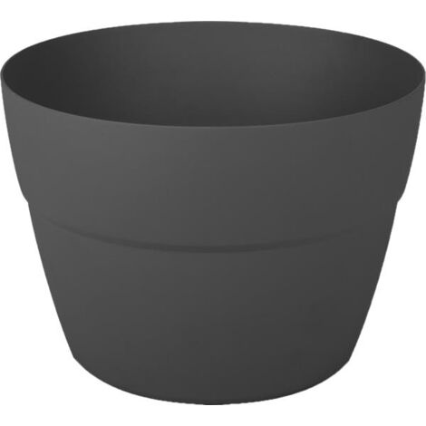 EDA – Jardinière pot cavalier Cancun 30cm – Anthracite – Capacité 8L – Système de fixation pour rambarde de balcon – Puits d'évacuation d'eau (1/5)