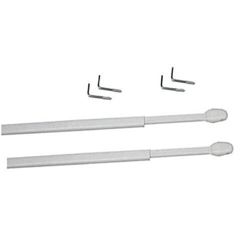 Ateliers28 Tringles Ovales pour Vitrage, 10x5 cm, 4 Supports Adhésifs Plastique, Blanc TWF662309F (1/3)