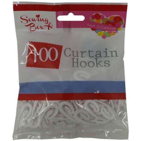 2 x 100 Crochets en Plastique Blanc (1/2)