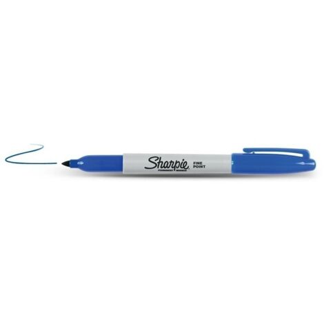 Sharpie Fine Point Pointe fine Bleu marqueur indélébile - Marqueurs indélébiles (Bleu, Pointe fine, Multicolore, Fin, Métal, Papier, Plastique) (1/4)