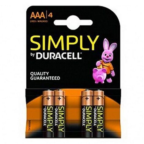 Pile alcaline DURACELL Basic LR03 (AAA), blister 4 unités (1/5)