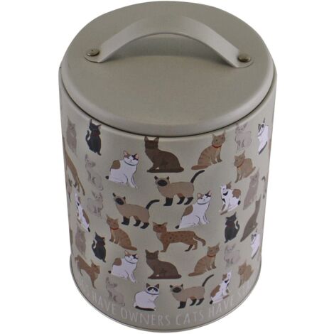 Cat Print Storage Tin, 16.5cm (1/4)